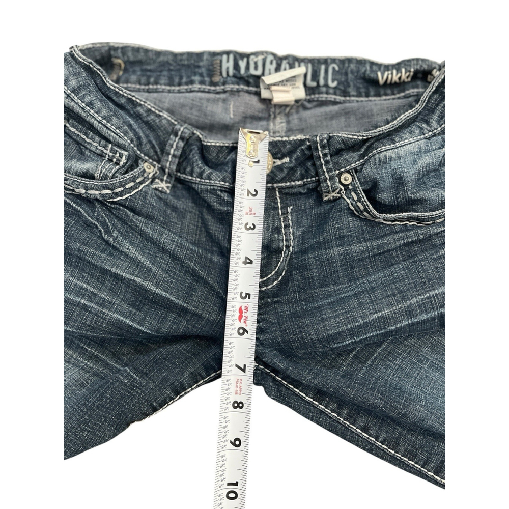 Vintage Hydraulic Vikki Y2K Low Rise Skinny‎ Ankle Legging Blue Jeans Streetwear - Picture 7 of 9